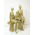 Figurka Rzeźba Rodzina siedząca na ławce ZŁOTA